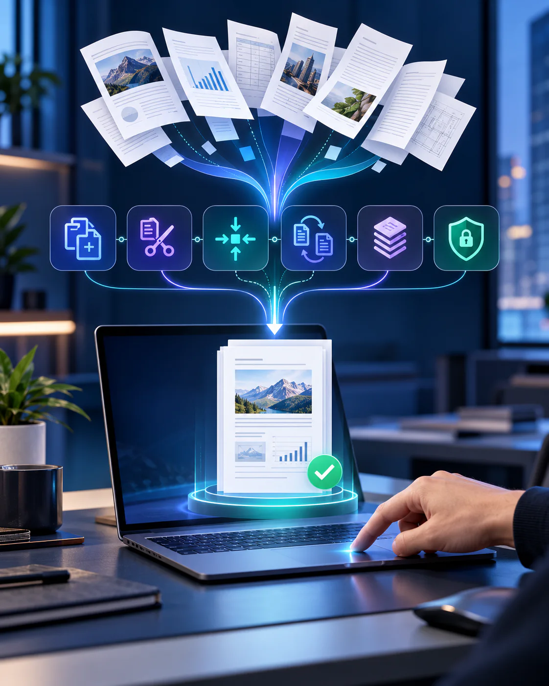 Fast online PDF workflow for organizing, converting, optimizing and protecting documents